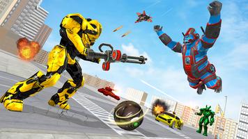 Gorilla Robot Hero Car Game. D screenshot 1