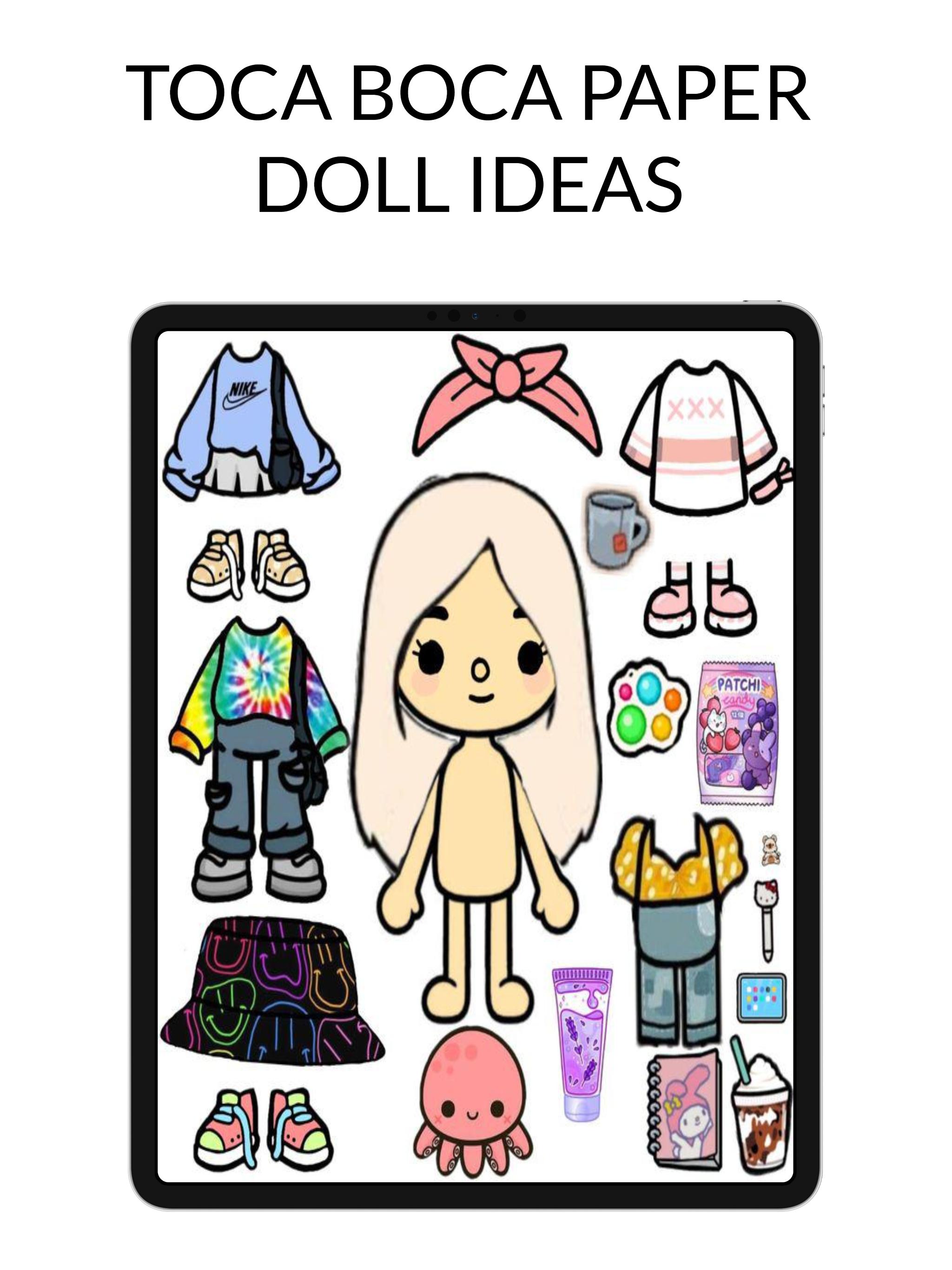 Color Toca Boca Paper Doll Clothes Green Style Toca Boca Papercraft