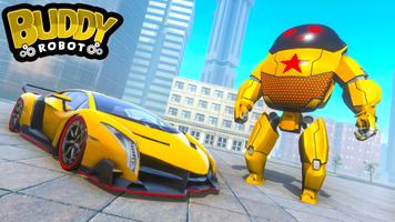 Buddy Kick Robot Car Games: Robot Games постер