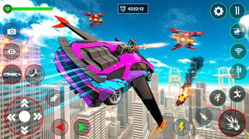 Red Robot Car Transform Game imagem de tela 3