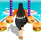 Fat Body 2 fit race food run girl racing game 3d أيقونة