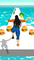 Fat Body 2 fit race food run girl racing game 3d الملصق