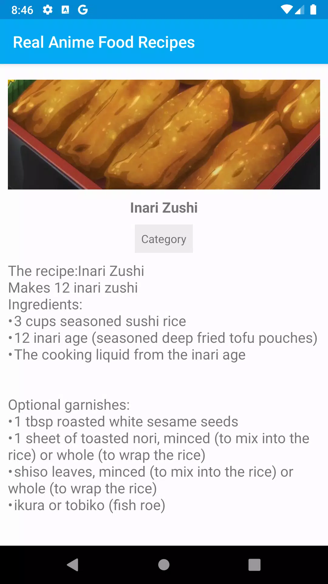 Anime Food Recipes