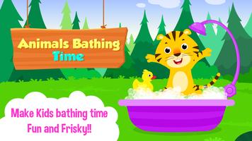 Baby Animal Bathing Game for Kids & Preschoolers Poster
