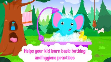 Baby Animal Bathing Game for Kids & Preschoolers اسکرین شاٹ 1