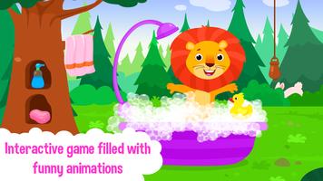 Baby Animal Bathing Game for Kids & Preschoolers اسکرین شاٹ 2