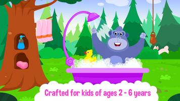 Baby Animal Bathing Game for Kids & Preschoolers اسکرین شاٹ 3