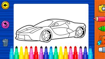 Learn Coloring & Drawing Car Games for Kids पोस्टर
