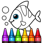 Juego de aprendizaje y colorear para niños icono