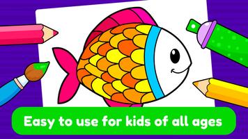 Learning & Coloring Game for Kids & Preschoolers Affiche