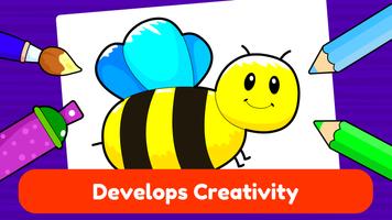 Learning & Coloring Game for Kids & Preschoolers ảnh chụp màn hình 1