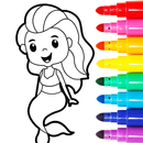 Mermaid Coloring: Glitter Painting Book for Girls APK