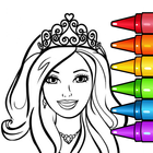 Princess Glitter Coloring Book and Girl Games icono