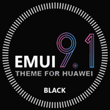 Black Emui9.1 Theme for Huawei icône