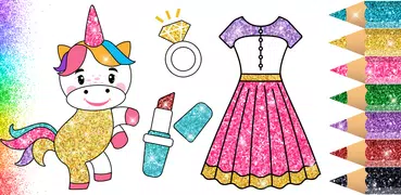 Glitter Coloring Book: Dresses