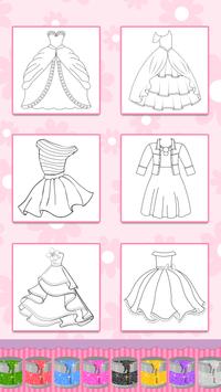 Glitter Dress Colouring Pages for Girls 截图 14