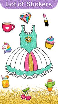Glitter Dress Colouring Pages for Girls 截图 1
