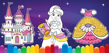 Prinzessin Färbung Glitter