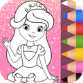 Princess Coloring Book Glitter & Girls Dress Up