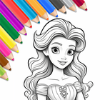 Princess Coloring Book & Games アイコン