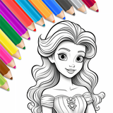 Princesa: colorear & vestir