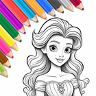 Princess Coloring Book & Games biểu tượng