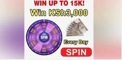 Spin and Earn to Mpesa Kenya Affiche