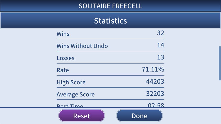 Free cell card game setup