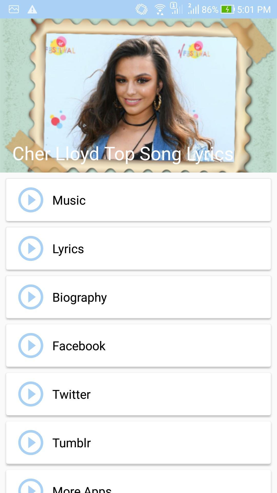 Cher Lloyd Top Songs Lyrics For Android Apk Download