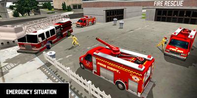 Heavy Ladder Fire Truck 2 City Rescue 2019 پوسٹر