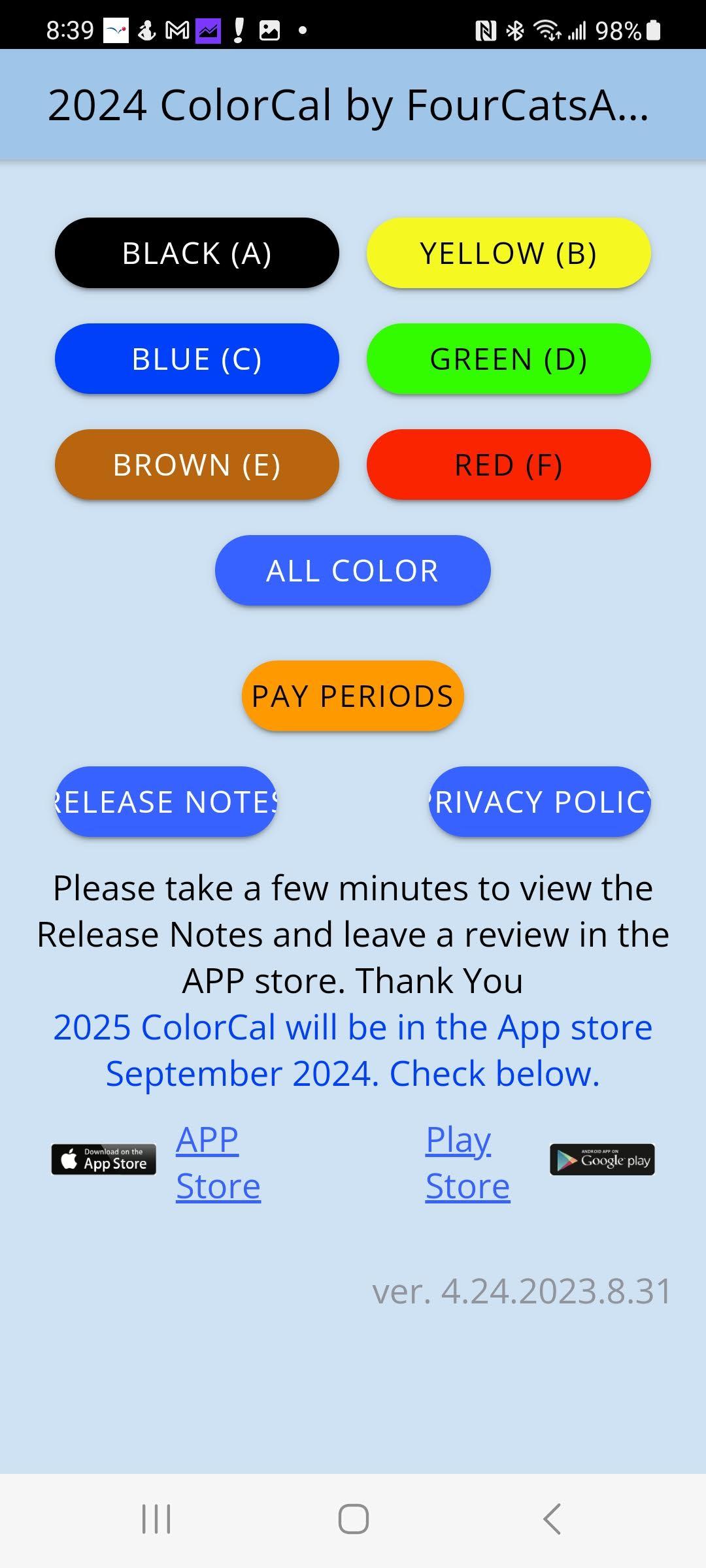 2024 ColorCal USPS calendar Versi Terbaru 20230902 untuk Android