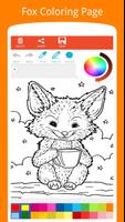 Cute Fox Coloring Book 海报