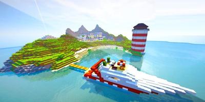 Poster Ocean Island Adventure Map Minecraft PE