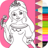 Princesse à colorier pour icône