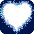 coração azul molduras ícone