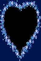 coração azul molduras Cartaz