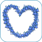 cadres coeur bleu de photo icône
