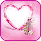 roze hart fotolijsten-icoon