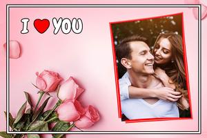 Love Valentine Photo frame Affiche