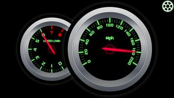 RPM and Speed Tachometer Plakat