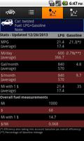 Statistiques de carburant capture d'écran 1