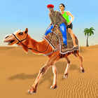 taxi camello: transporte ciudad y desierto icono