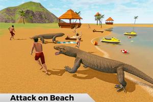 komodo dragon family sim: strand- en stadsaanval-poster