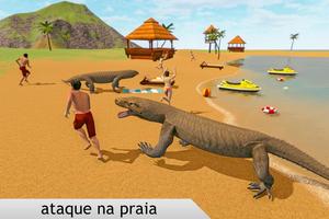 sim família de dragão komodo: ataque de praia Cartaz