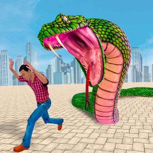 enojado anaconda serpiente ataque ciudad