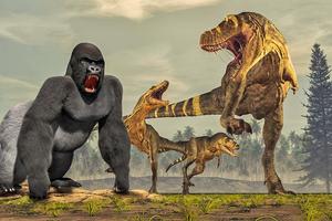 معركة مدينة الغوريلا الغاضبة: بقاء الديناصورات الملصق