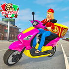 Moto Bike Pizza Delivery – Girl Food Game ไอคอน