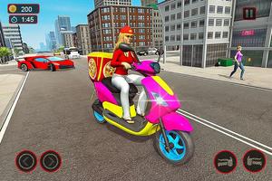 bike pizza delivery - juego de comida para chicas Poster