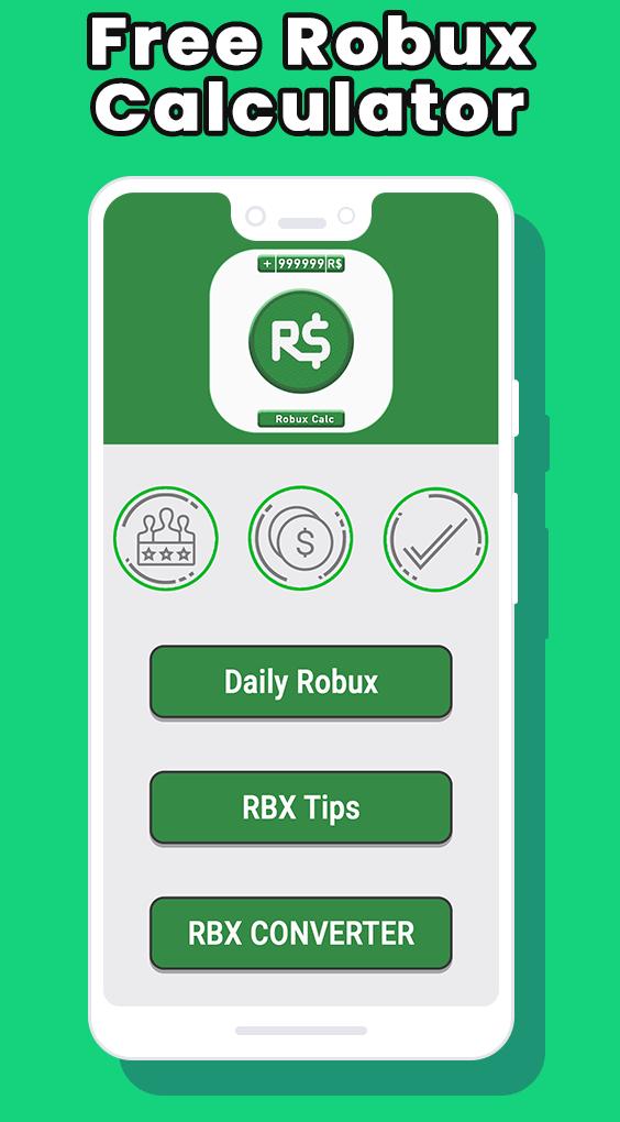 Roblomania Free Robux Calculator And Counter For Android Apk Download - free daily robux rbx calculator for android apk download