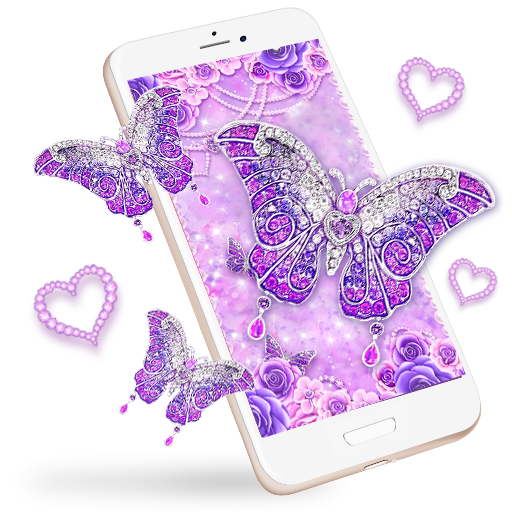 Diamond Butterfly Glitter Live 3D Wallpaper Theme